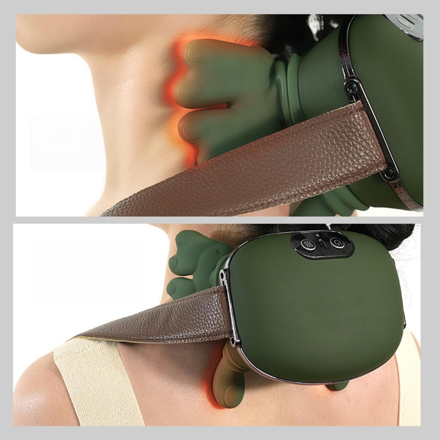Neck Massager, Heated Massager Portable Shiatsu Back Massager Electric Deep Tissue 4D Kneading Massage Real Hands Massager for Home Office Travel