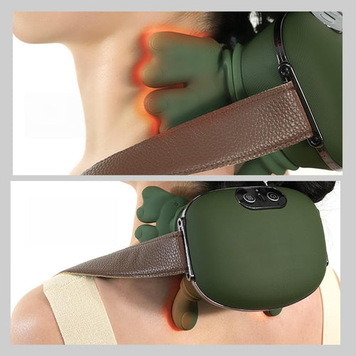 Neck Massager, Heated Massager Portable Shiatsu Back Massager Electric Deep Tissue 4D Kneading Massage Real Hands Massager for Home Office Travel
